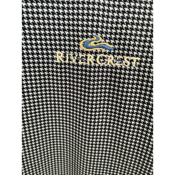 FootJoy Mens Rivercrest Golf Club Houndstooth Logo Polo Shirt XL - Picture 2 of 8